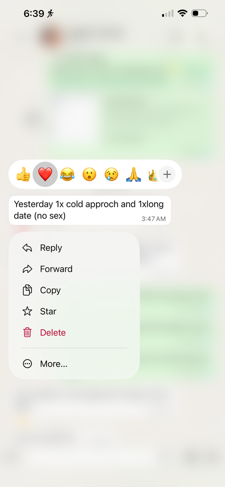 Client WhatsApp message